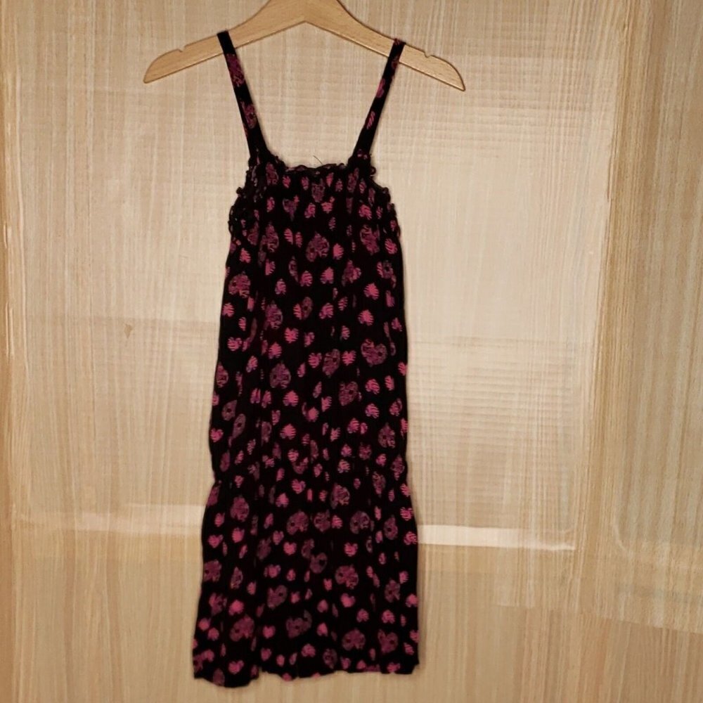 Faded Glory Girls Black Romper Heart Print 6-6X